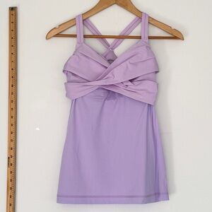 Lululemon Wrap It Up Tank Size 6 Lavender | Strappy Back Built-In Bra